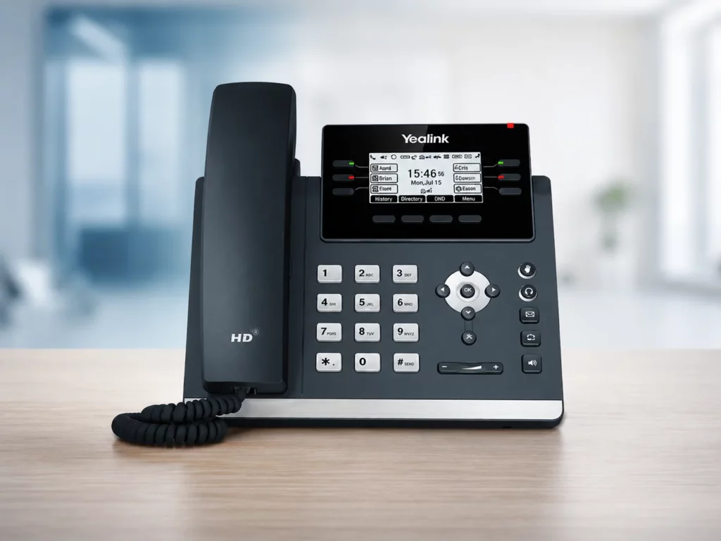 Poste SIP Yealink pour téléphonie d’entreprise.