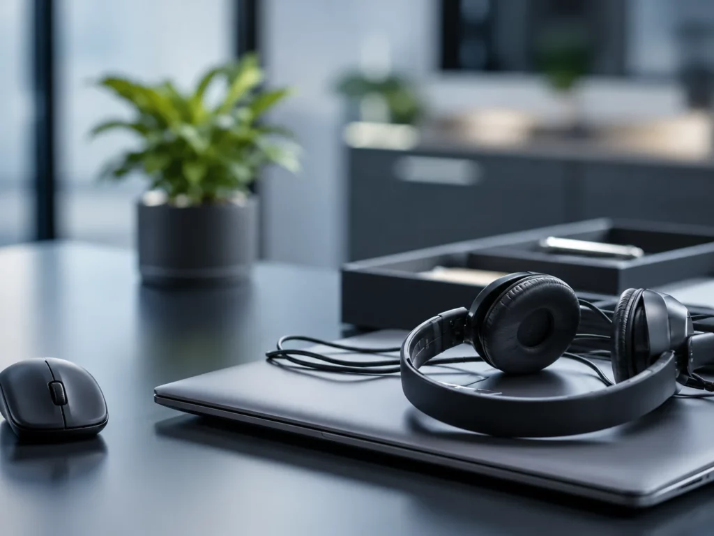 Casque téléphonique professionnel pour appels d’entreprise.